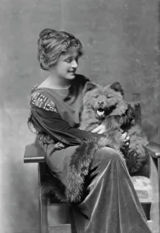Broadway Prints: Troutman, Ivy, Miss, with dog, portrait photograph, 1914 July 16. Creator: Arnold Genthe