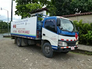 Flammable Prints: Truck carrying gas cylinders in Costa Rica 2018. Creator: Unknown