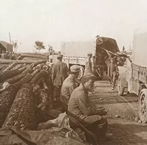 Verdun Gallery: Trucks on the Voie Sacree, Verdun, northern France, c1914-c1918