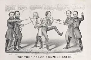 Ulysses Simpson Grant Collection: The True Peace Commissioners, 1865. 1865. Creators: Nathaniel Currier