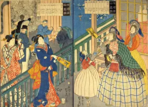 East Meets West Prints: True View of a Yokohama Mercantile House (Yokohama shokan shinzu), 1861