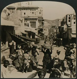 Stereogram Prints: Truly Oriental - a street in the ancient city of Ajmere, India, 1907
