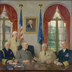 Advisor Prints: Truman and his Military Advisors, 1949. Creator: Augustus Vincent Tack