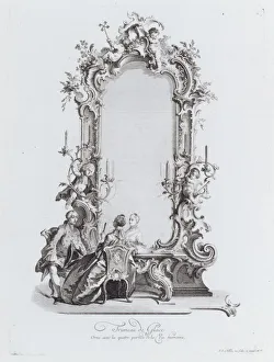 Trumeau de Glace, Orneavec les quatres parties de la Vie humaine, 18th century. Creator: Johann Esaias Nilson