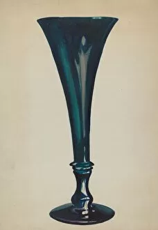 Trumpet Glass Vase, c. 1936. Creator: Ella Josephine Sterling