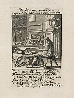 Christoph Prints: The Trumpet Maker, 1698. Creator: Weigel, Christoph, the Elder (1654-1725)