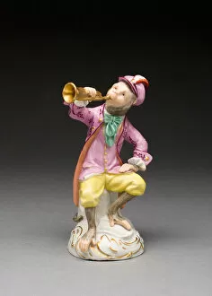 Vienna Gallery: Trumpet Player, Vienna, c. 1760 / 70. Creator: Vienna State Porcelain Manufactory