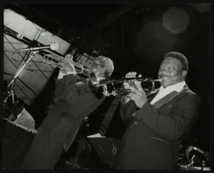 Middlesbrough Prints: Trumpeters Joe Newman and Cat Anderson at the Newport Jazz Festival, Middlesbrough, 1978