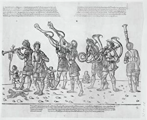 Trumpeters, from The Triumph of Caesar, 1504. Creator: Jacob von Strassburg