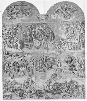 Last Judgment Gallery: Trumpeting Angels and Damned Souls Being Pulled Down by Devils