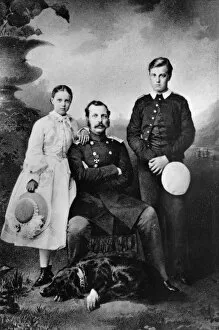 Images Dated 5th March 2010: Tsar Alexander II of Russia with his daughter Maria and son Alexei, 1863