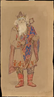 Tsar Berendey. Costume design for the theatre play Snow Maiden by Alexander Ostrovsky
