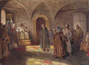 Romanov Collection: Tsar and boyars, 1907. Creator: Lebedev, Klavdi Vasilyevich (1852-1916)