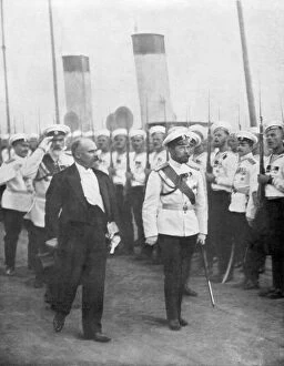 Tsar Nicholas II with French President Raymond Poincare, 1914