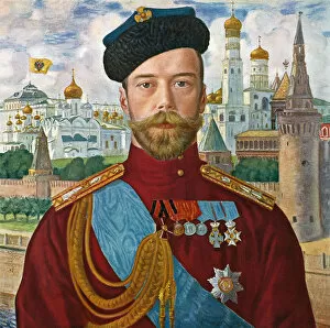 Tsar Nicholas II of Russia, 1915. Artist: Boris Mikhajlovich Kustodiev
