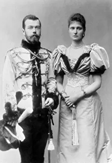 Alexandra Fyodorovna Gallery: Tsar Nicholas II of Russia and Princess Alix of Hesse, c1894