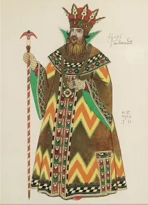 Tsar Saltan. Costume design for the opera The Tale of Tsar Saltan by N. Rimsky-Korsakov, 1928 Tsar Saltan. Costume design for the opera The Tale of Tsar Saltan by N. Rimsky-Korsakov, 1928