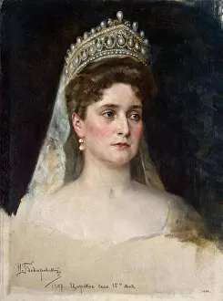 Tsarina Alexandra Fyodorovna, 1907. Artist: Nikolai Bodarevsky