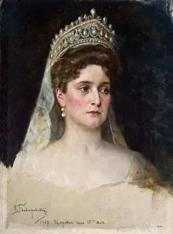 Alexandra Fyodorovna Gallery: Tsarina Alexandra Fyodorovna, 1907. Artist: Nikolai Bodarevsky