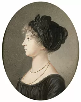 Aleksandr I Pavlovich Gallery: Tsarina Elizabeth Alexeievna of Russia, 1824. Artist: Jean-Henri Benner