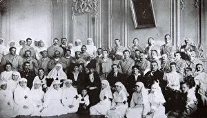 Visiting Prints: Tsarina Maria Fyodorovna of Russia visiting a hospital in Kiev, 1915