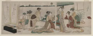 1760 1849 Prints: Tsukasa and Other Courtesans of the Ogiya Watching the Autumn Moon Rise... 1799. Creator