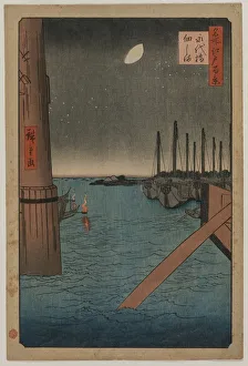 Tsukudajima from Eitai Bridge, from the series One Hundred Views of Famous Places in Edo, 1858. Creator: Utagawa Hiroshige (Japanese, 1797-1858)