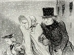 Annoying Prints: Tu m'embêtes, mon épouse!...v'là une heure... 1843. Creator: Honore Daumier