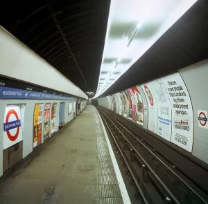 Roundel Prints: Empty tube station, Blackhorse Road on the Victoria Line, London, 1974