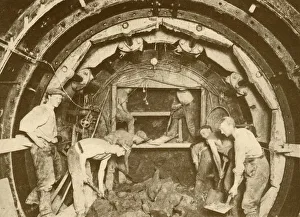 Golding Prints: Tube Tunnel Excavation By Means of Greathead Boring Shield, c1930. Creator: Unknown