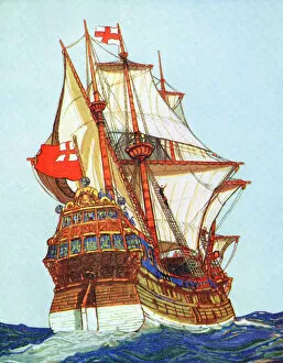 Privateer Gallery: Tudor ship of the type used by privateers and explorers, 15th-16th century