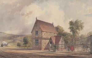 Tudor Style Rural Train Station and Railroad Crossing, 1844-77 Tudor Style Rural Train Station and Railroad Crossing, 1844-77