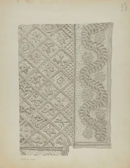 Technique Prints: Tufted Candlewick Bedspread, c. 1939. Creator: Catherine Fowler