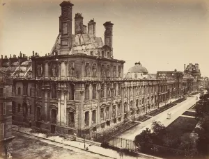 Damage Prints: Tuileries Palace, Burned. General View, 1871. Creator: Alphonse J. Liebert