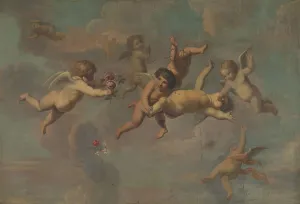 Tumbling Putti with Flowers, c.1650. Creator: Anon