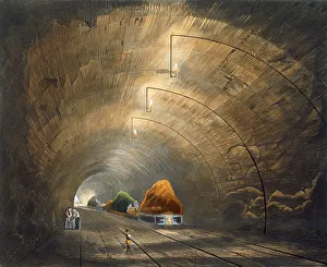 Henry Pyall Prints: The Tunnel, Liverpool and Manchester Railway, 1833. Artist: Thomas Talbot Bury