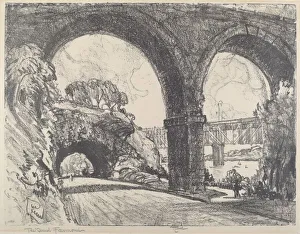 Pennell Joseph Prints: The Tunnel in the Park, 1912. Creator: Joseph Pennell