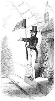 Railway Staff Prints: Tunnel signal - All right, 1844. Creator: Unknown