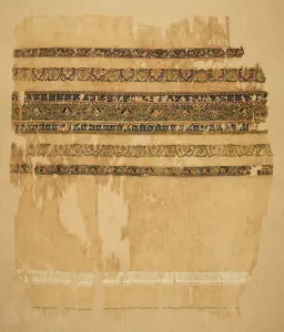 Fatimid Period Prints: Turban or shawl end with tiraz and gold, 1094. Creator: Unknown