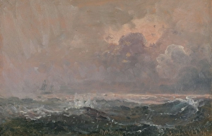 Carl Frederick Sorensen Prints: Turbulent sea; Marine study, 1874. Creator: Carl Frederik Sorensen