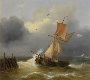 Stormclouds Prints: Turbulent Sea, mid-19th century. Creator: Louis Verboeckhoven
