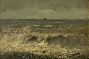 Turbulent Sea, mid-late 19th century. Creator: Alfred De Knyff