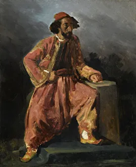 Turc assis. Portrait presume de Paul Barroilhet (1805-1871), 1826 Turc assis. Portrait presume de Paul Barroilhet (1805-1871), 1826