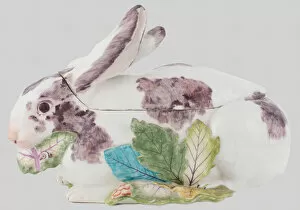 Tureen in the form of a Rabbit, Chelsea, 1755 / 56. Creator: Chelsea Porcelain Manufactory