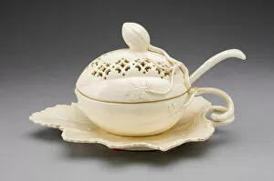 Tureen and Stand with Ladle, Yorkshire, 1780 / 90. Creator: Leeds Pottery