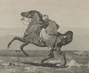 Images Dated 28th April 2020: Turk Mounting His Horse, 1824. 1824. Creator: Eugene Delacroix