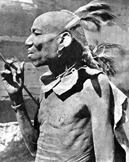 Peoples Of The World In Pictures Gallery: A Turkana tribesman, Kenya, Africa, 1936.Artist: Wide World Photos