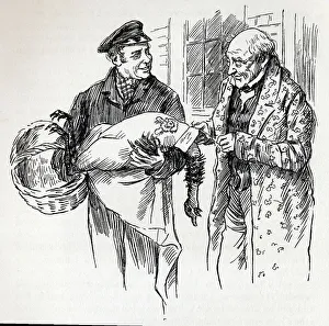 A turkey for Tiny Tim, c1900. Creator: Harold Copping