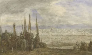 Bauer Marius Prints: Turkish army in front of Jerusalem, c.1877-c.1932. Creator: Marius Bauer