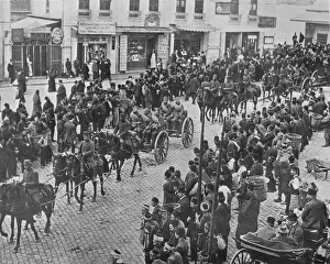 Bystanders Gallery: Turkish artillery leaving Constantinople on active service, 1915